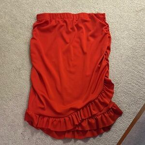 Elegant Red Ruffle Skirt